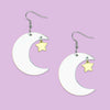 Silver Moon and Gold Star Mirror Acrylic Earrings