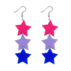 Star Trio Earrings in Bi Pride