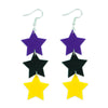 Star Trio Earrings in Non-Binary Pride