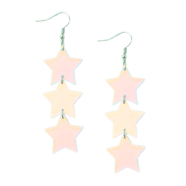 Iridescent Star Trio Earrings