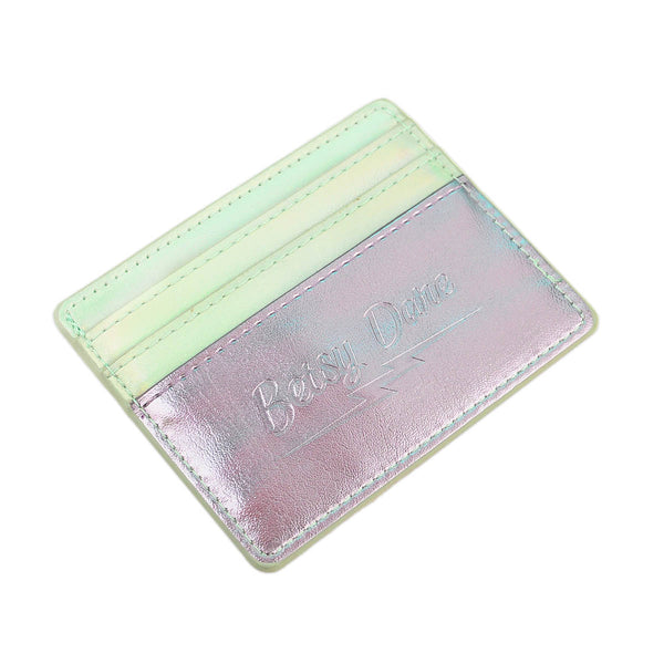 Lightning Bolt Card Wallet in Iridescent Dream