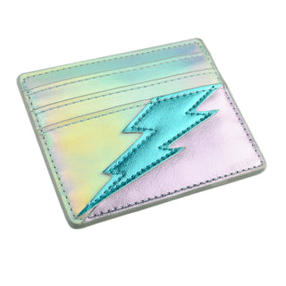 Lightning Bolt Card Wallet in Iridescent Dream