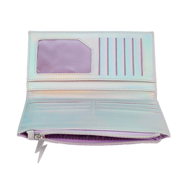 Lightning Bolt Zip Wallet in Iridescent Dream