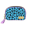 Blue Electric Leopard Zip Makeup Pouch