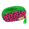 Hot Pink Electric Leopard Zip Makeup Pouch