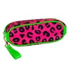 Hot Pink Electric Leopard Zip Makeup Pouch