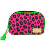 Hot Pink Electric Leopard Zip Makeup Pouch