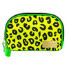 Yellow Electric Leopard Zip Makeup Pouch