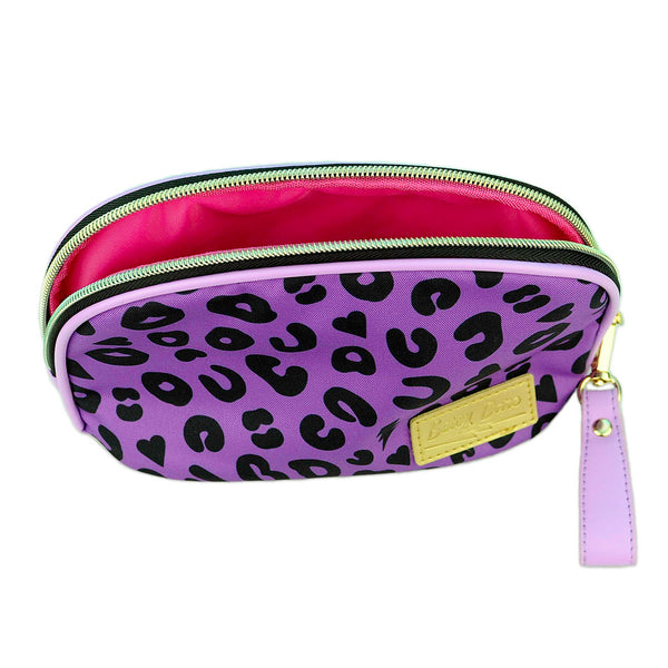 Purple Electric Leopard Zip Makeup Pouch