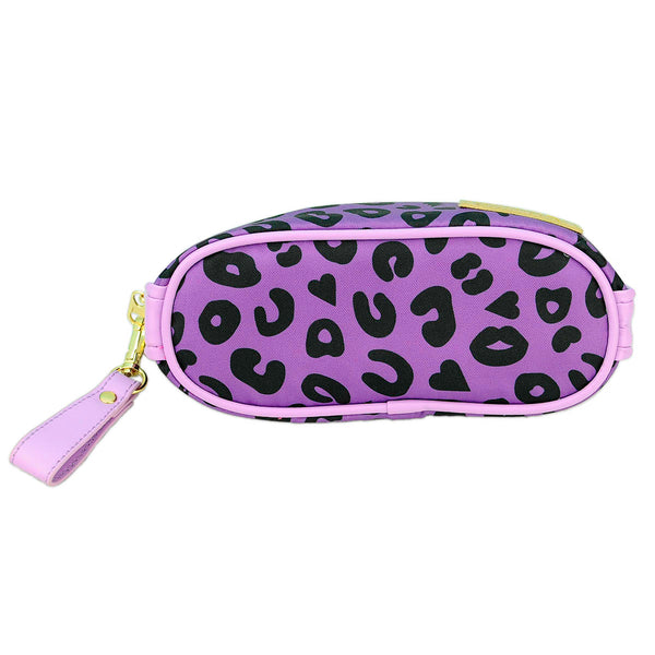 Purple Electric Leopard Zip Makeup Pouch