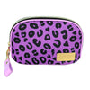 Purple Electric Leopard Zip Makeup Pouch