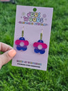 Bisexual Pride Flag Flower Earrings