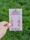Rainbow Heart Bar Clear Acrylic Earrings
