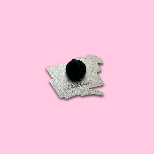 Hot Pink Meow Meow Enamel Pin (Silver)