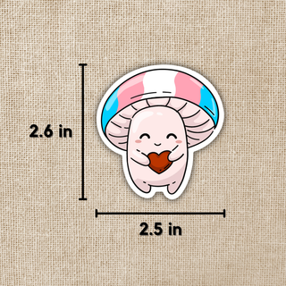 Trans Pride Flag Mushroom Sticker