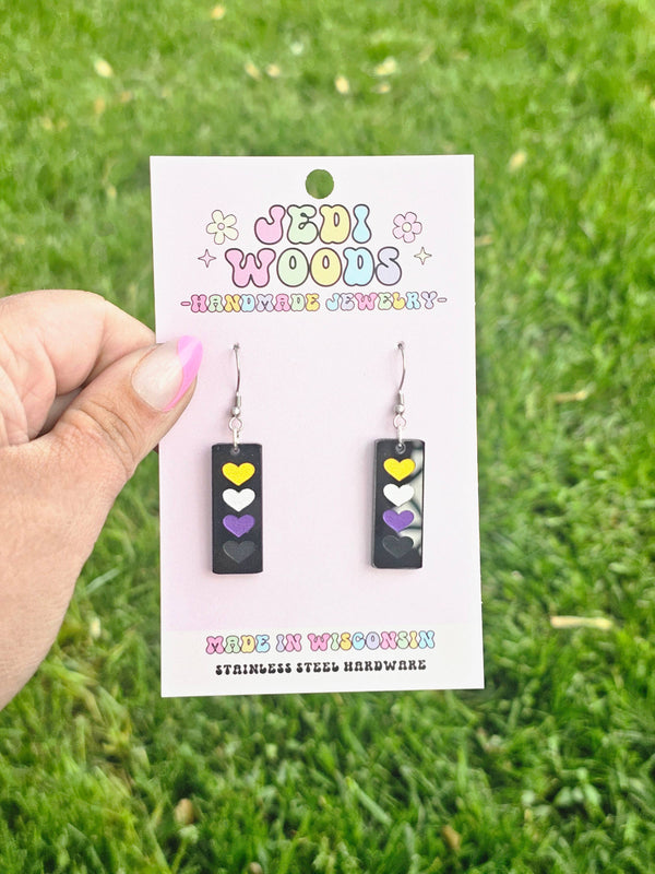 Non Binary Pride Bar Acrylic Earrings