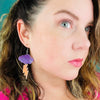 Purple Cloud and Iridescent Lightning Bolt Acrylic Earrings