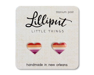 Lesbian Pride Flag Heart Earrings