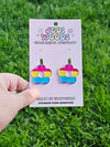 Pansexual Pride Flag Flower Earrings