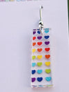 Rainbow Heart Bar Clear Acrylic Earrings