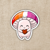 Lesbian Pride Flag Mushroom Sticker