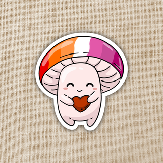 Lesbian Pride Flag Mushroom Sticker
