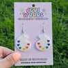 Rainbow Paint Pallet Acrylic Earrings