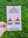 Pansexual Pride Flag Flower Earrings