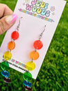 Rainbow Drop Long Acrylic Earrings