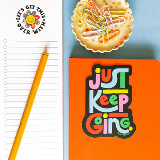 Just Keep Going Rainbow Letters Vinyl Sticker