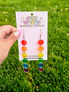 Rainbow Drop Long Acrylic Earrings
