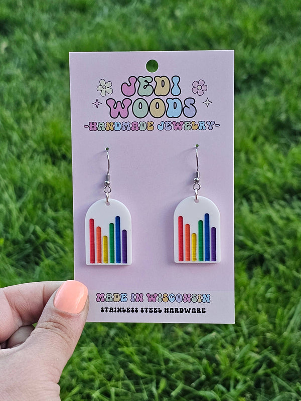 Pride Lines Rainbow Arch Earrings