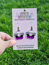 Asexual Pride Flag Flower Earrings