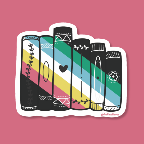 Disability Pride Book Stack Vinyl Sticker