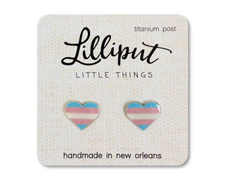 Trans Pride Flag Heart Earrings