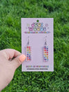 Rainbow Heart Bar Clear Acrylic Earrings