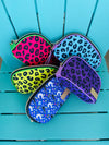 Yellow Electric Leopard Zip Makeup Pouch