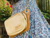 caramel and cream crossbody bag