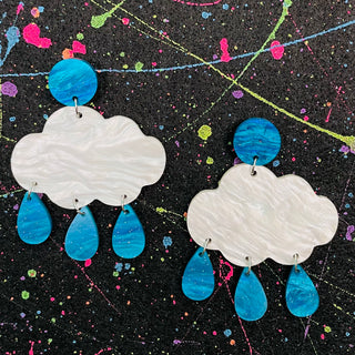 Rainy Day Cloud Acrylic Earrings