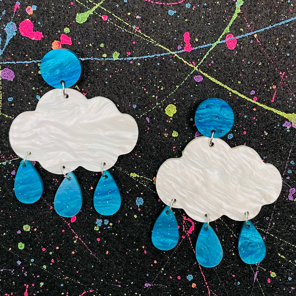 Rainy Day Cloud Acrylic Earrings