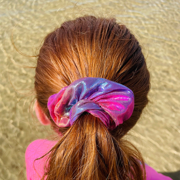 Iridescent Rainbow Scrunchie