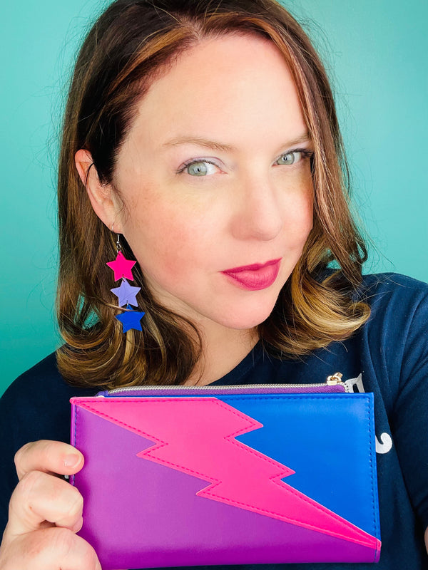 Lightning Bolt Zip Wallet in Power Ballad