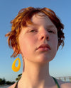 Bright Yellow Translucent Teardrop Earrings