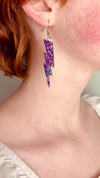 Bi Pride Confetti Lightning Bolt Acrylic Earrings