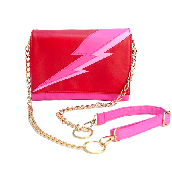 Lightning Bolt Romy Convertible Clutch in Paparazzi