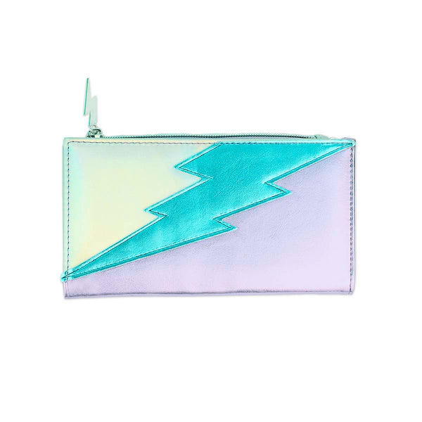 Lightning Bolt Zip Wallet in Iridescent Dream