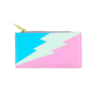 Lightning Bolt Zip Wallet in Trans Pride