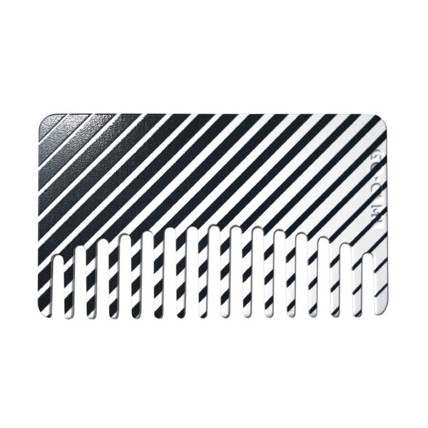 Black and White Ombre Stripe Plastic Wallet Sized Go Comb