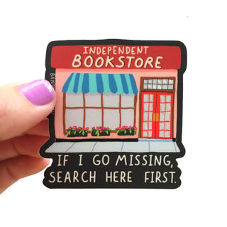 If I Go Missing Search Here Indendent Bookstore Sticker