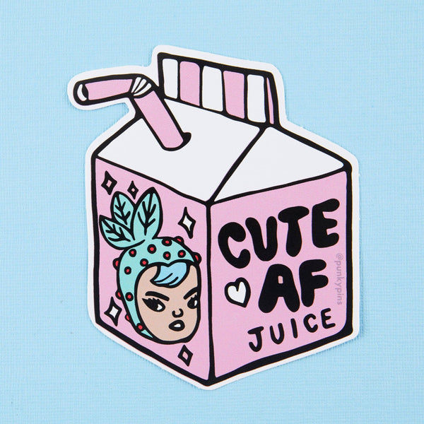 Cute AF Juice Vinyl Sticker